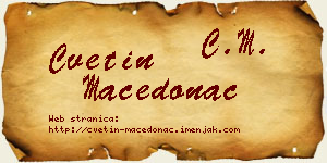 Cvetin Macedonac vizit kartica